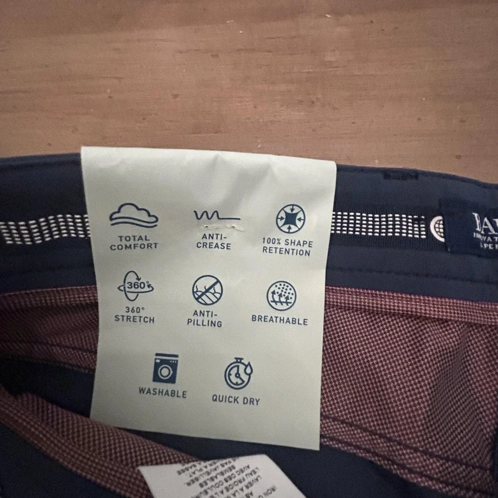 Ballin Pants Mens 30x34 Navy Techno Ultimate Stretch Travel Chino GOLF Quick Dry